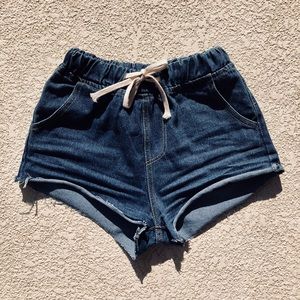 Denim Drawstring Shorts